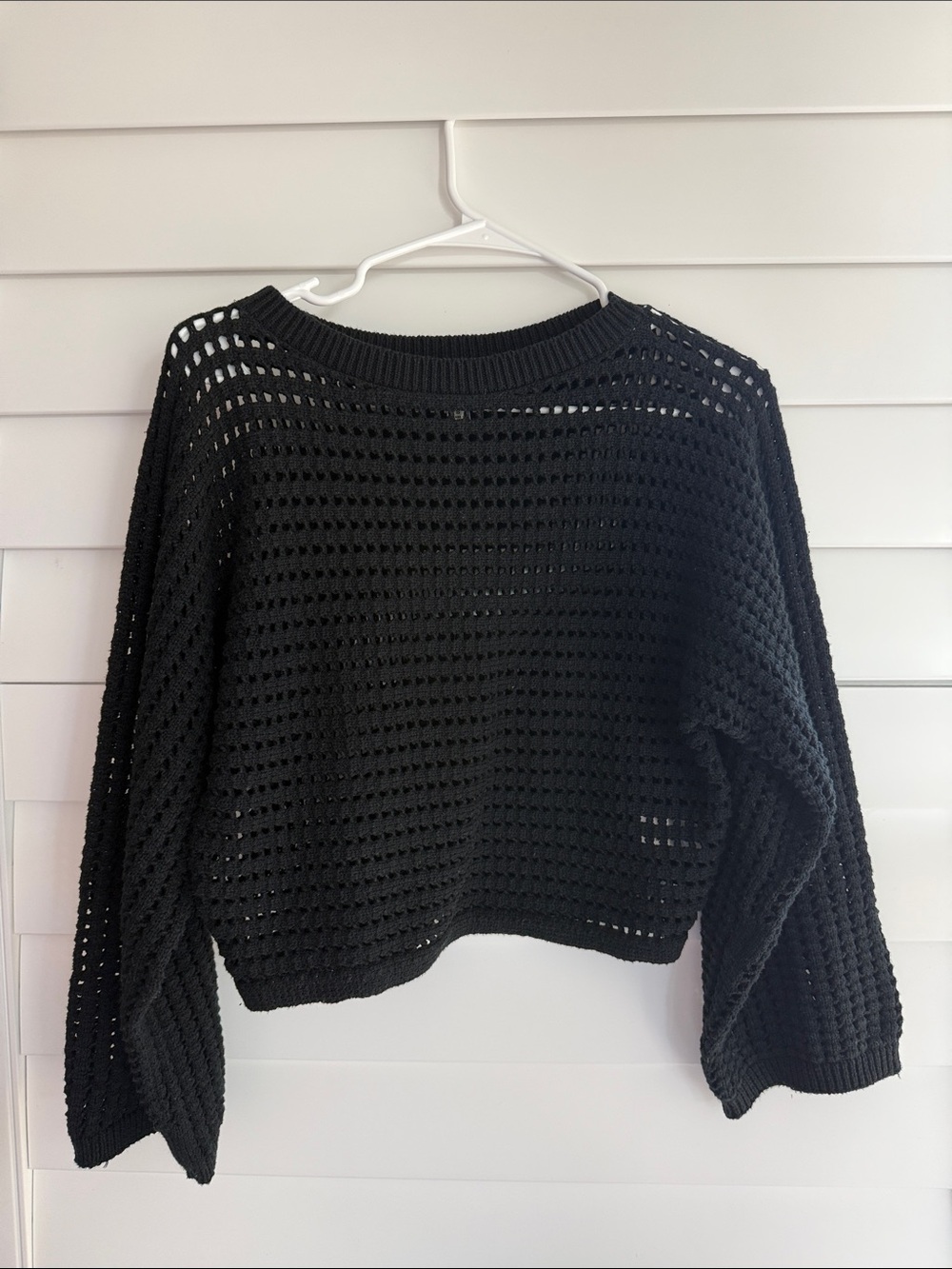 Women's Open Work Oversized Pullover Sweater - A New Day™ Black S